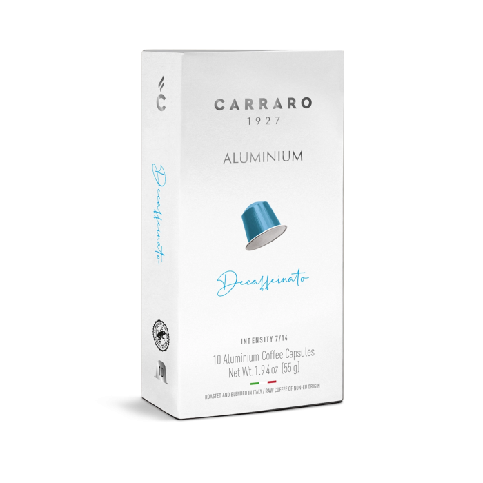 Cà phê viên nén Carraro Decaffein tương thích Nespresso 10v